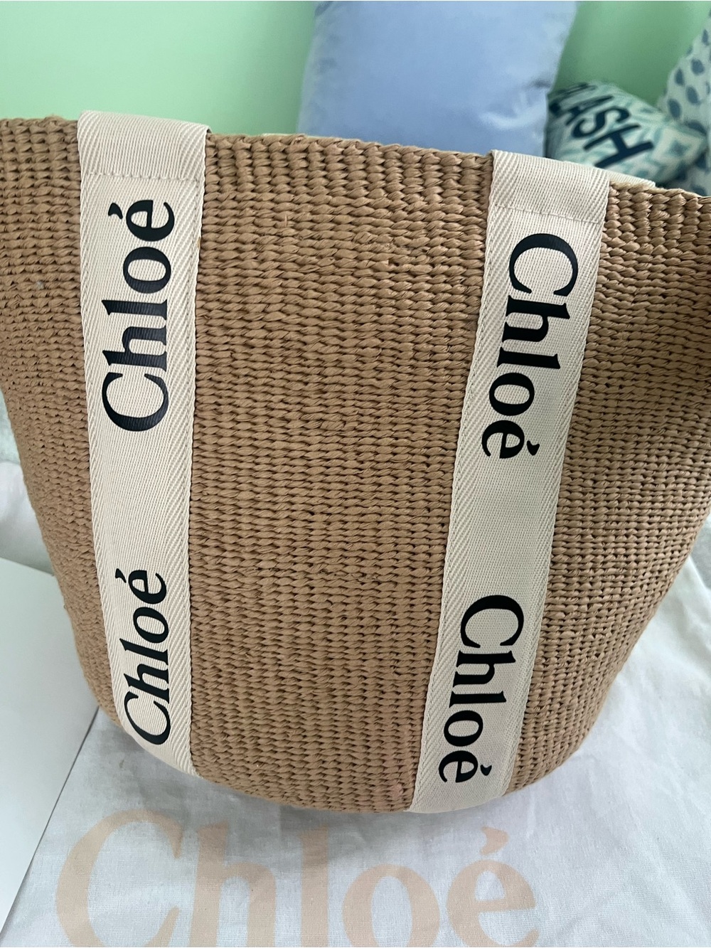 Chloe Woody Large Mifuko Basket Bag in Fair Trade Paper
